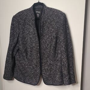 Style & Co. Black and White Tweed Blazer